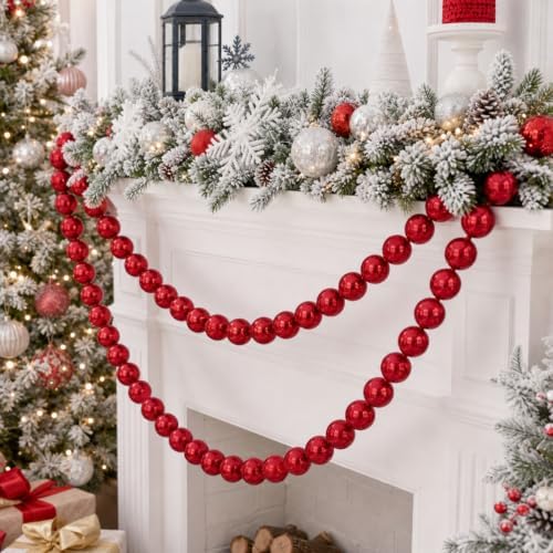 Canlierr 2 Pcs 6.5ft Christmas Ball Garland Mantle Decorations 60mm by Canlierr