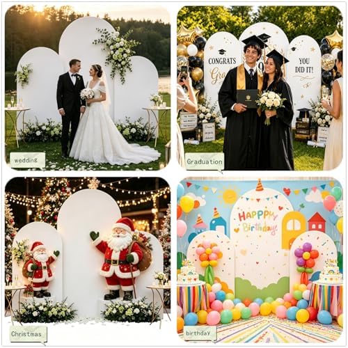 3PCS Metal Arch Backdrop Stand,6+6.6+7.2FT with Covers,Balloon Arch Stand - Image 5