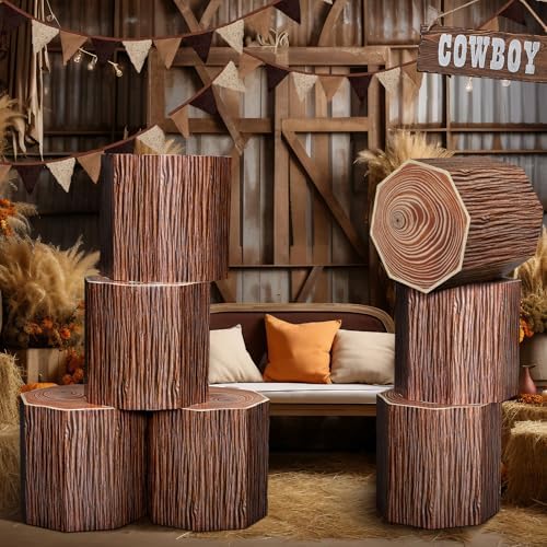 Fullhawl 6 Pcs 3D Tree Stump Boxes, Vbs Fake Wood Centerpieces - Image 5