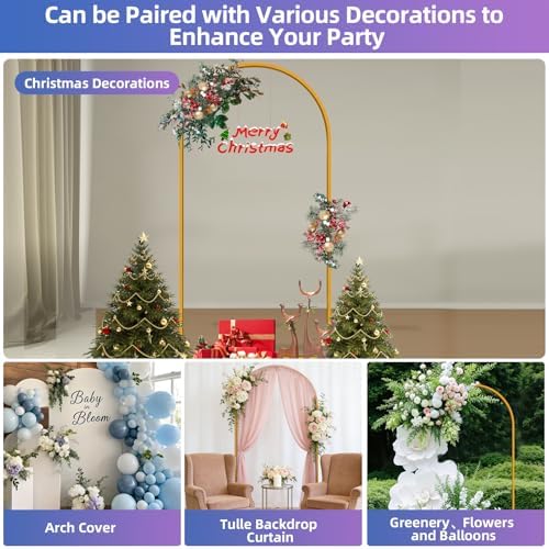 Hemmotop 6FT Arch Backdrop Stand Gold - Image 5