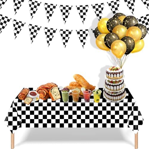 Kesfey Race Car Plastic Table Cloths Monster Truck Table Cloths 8 Packs - Image 7