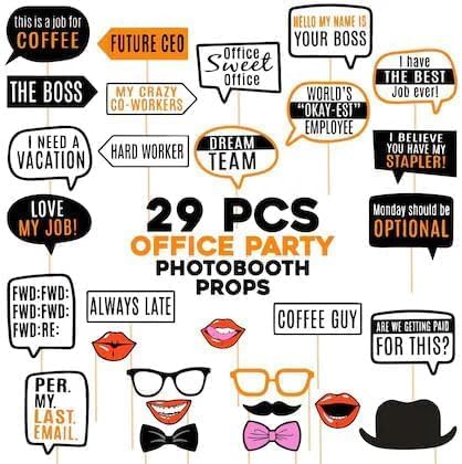 29 PCS Office Photo Booth Props, Set of 1 - Image 6