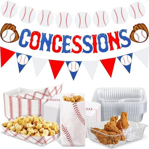 153 Pcs Vintage Baseball Party Decoration Supply Concession Banner 50 Set by Foilswirl