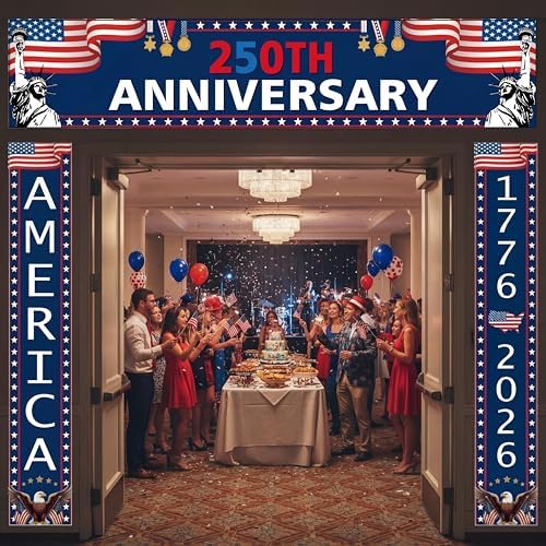 Smoothnovelty 3 Pcs Dark Blue 250th Anniversary Banner - Image 6