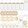 SiliFine 25 Pcs/6 Set Champagne Birthday Gifts for Girls Party Supplies, 6 Glass Cups, 6 Hair Bands, 6 Hair Clip, 6 Tote Bags, 1 Ribbon for Women Sisters Daughter Spa Sleepover Slumber Party Favor by SiliFine