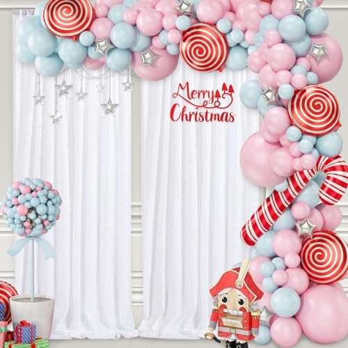 Sparkly Backdrop White Sequin Photo Backdground Curtain 3 Pack 2x8ft - Image 6