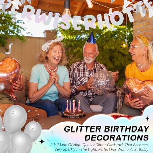 Fulmoon Older Wiser Hotter Banner Birthday sign,Iridescent - Image 6