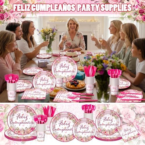 168 Pink Mexican Birthday Party Decorations for Women Serves 24 - Image 6