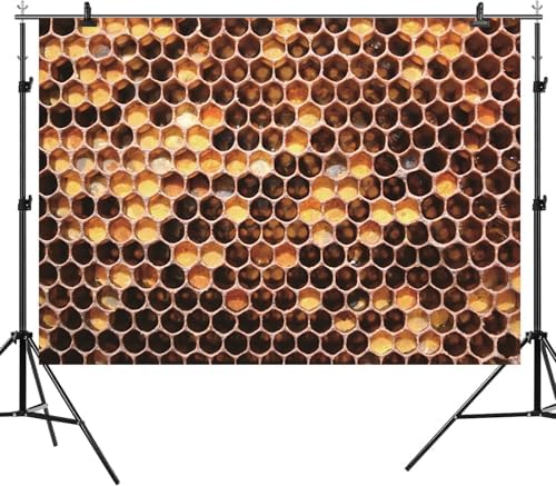 10x6.5ft Apiary Honeycomb Backdrop Bee Honey Nest Beehive Photography Background Bee Farm Honeymoon Girls Boys Happy Birthday Banner Decorations Newborn Baby Shower Portrait Photo Booth Prop - Image 6