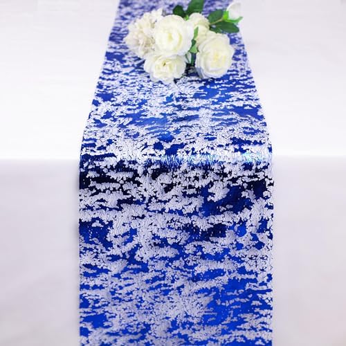 Royal Blue Table Runner, Glitter Metallic Foil Mesh Roll 49 Feet - Image 2
