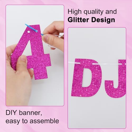 BEISHIDA Glitter Hot pink 116 PCS A-Z DIY Letter Custom Banner Party Decor - Image 3