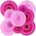 BEISHIDA Honeycomb Round Paper Fans Hot Pink Hanging Party Decoration by Beishida