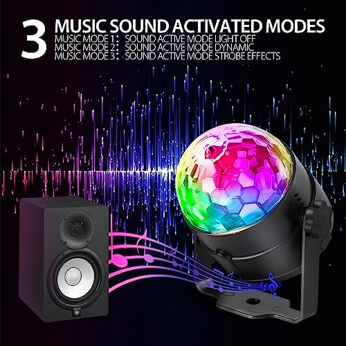 NEQUARE Disco Ball Party Lights 1-Pack, Sound Activated Strobe with Remote - Image 5