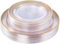 I00000 60 Pcs Clear Gold Plastic Plates, Premium Disposable Party Plates by I00000