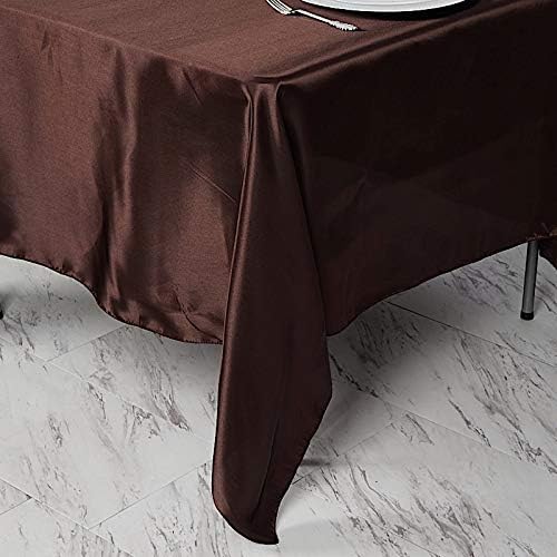 10 pcs 72x72 inch Chocolate Brown Square Tablecloth Satin Fabric Overlays Linens | Table Cloths Cover for Wedding Party Banquet Reception Events Decoration Kitchen Dining Events Kitchen Dining - Image 2