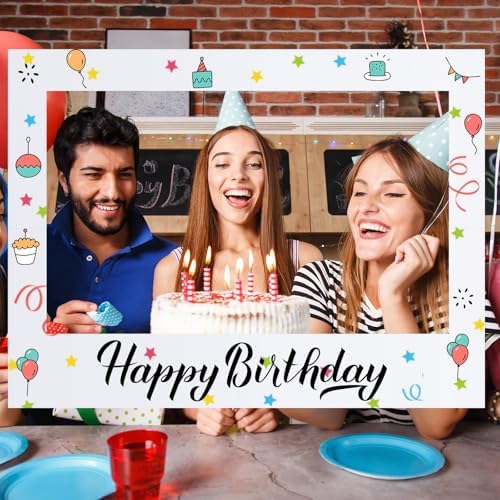 Beeveer 32 x 24 in Large Photo Booth Selfie Frame Props,White Horizontal - Image 4