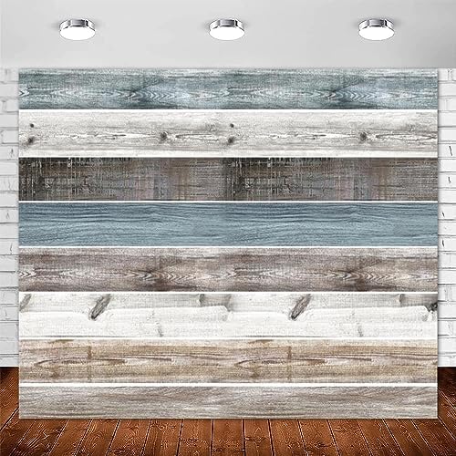 10x8ft Rustic Wood Backdrop Wooden Wall Blue by Pnylzzyxh
