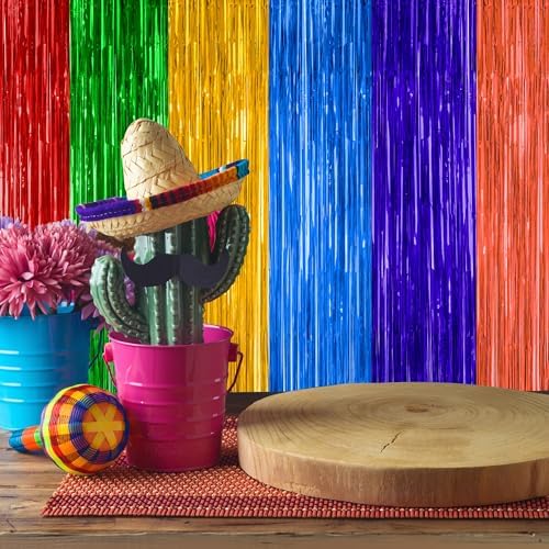 ZATAYE 2 Pack Mexican Color Fiesta Foil Curtain Streamer Decorations - Image 7