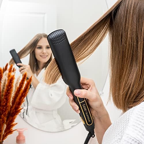 Professional Flat Iron Hair Straightener Plancha De Cabello Professional - Titanium Hair Iron Straightens Frizzy Hair Curls - Sleek Salon Hair Styling Tool - Lizze Supreme 1.5" Pro Straightening Iron - Image 4