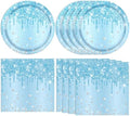 40Pcs Blue Birthday Decorations for Men Blue Paper Plates and Napkins for Boys Men Birthday Party Decorations Serve 20 Guests by Actoridae