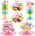 Outus 6 Pcs Ice Cream Party Table Decorations, Honeycomb Centerpieces by Outus