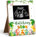 Dinosaur Baby Shower Decor Frame, Hatching SOON Baby Shower Party Supplies for Expecting Parents-to-Be Keepsake Gifts, Pregnancy Sonogram Frame Keepsake, Gender Reveal Presents by Unknown
