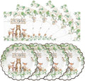 50 Pcs Woodland Baby Shower Plates and Napkins, 7 Inch Forest Animal Set by Unknown