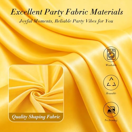 40 ft x 10 ft Wrinkle Free Yellow Backdrop Curtain for Parties, Ginger Polyester Photo Backdrop Drapes,Thick Background 8 Panels 5ft x 10ft for Baby Shower Wedding Birthday Party Backdrop Stand - Image 7