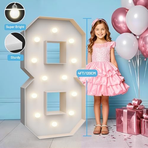 4FT Light Up Marquee Number 8- Large Foam Board Mosaic Kit - Image 3