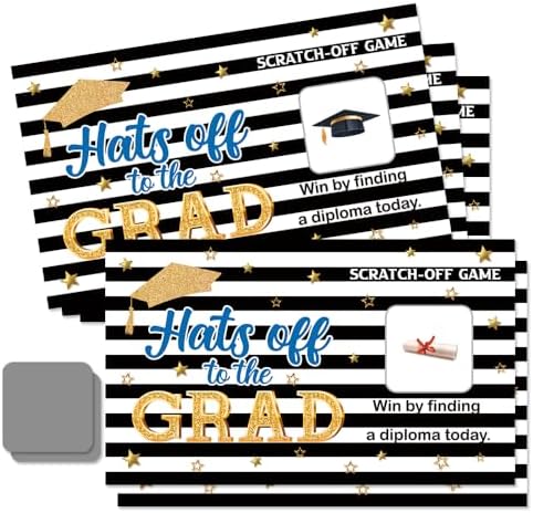 50 Pcs Hats Off to The Grad Scratch Off Cards for Graduation Party by Unknown