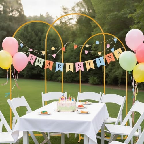 3PCS Arch Backdrop Stand 7.2/6.6/5.9FT Wedding Arches Balloon Arch Stand - Image 3