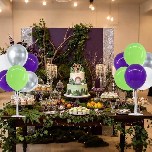 TONIFUL 4 Set Purple Green White Balloon Stand Centerpieces for Table - Image 4