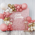 Matte Pink Shimmer Wall Backdrop, 24pcs Sequin Panels by KateBackdropforPhotography