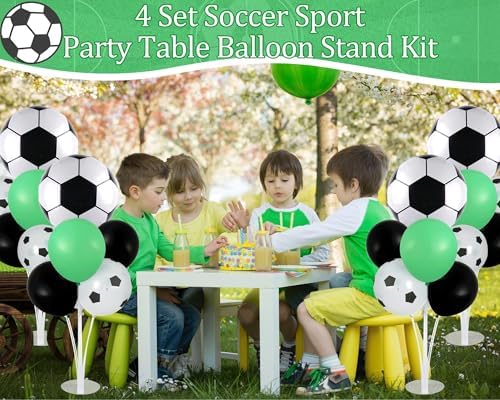 Naozinebi 4 Sets Soccer Birthday Party Balloons Stand Kit Party Decor - Image 6
