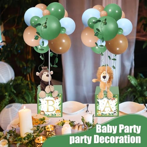 Lenwen 6 Sets Baby Letter Boxes Baby Shower Decor, Jungle Animal, Colorful - Image 5
