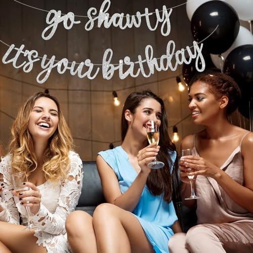 BEISHIDA Silver Pre-Strung Go Shawty It's Your Birthday Banner Decor - Image 4