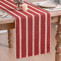 Artoid Mode Red Farmhouse Dashed Stripe Table Runner, Seasonal Holiday Christmas Boho Rustic Kitchen Dining Table Decoration for Home Party Decor 12x36 Inch by ArtoidMode