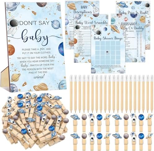 Patelai 321 Pcs Baby Shower Games Supplies, Space by Patelai