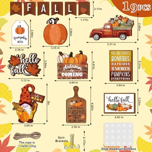 Quimoy 19 Pcs Fall Tiered Tray Decor - Image 2