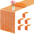 6 Packs 12 x 72 inches Sequin Table Runner, Orange Glitter Table Runner for Birthday Party Supplies Wedding Engagement Baby Shower Holiday Celebration Event Decorations by Yblut