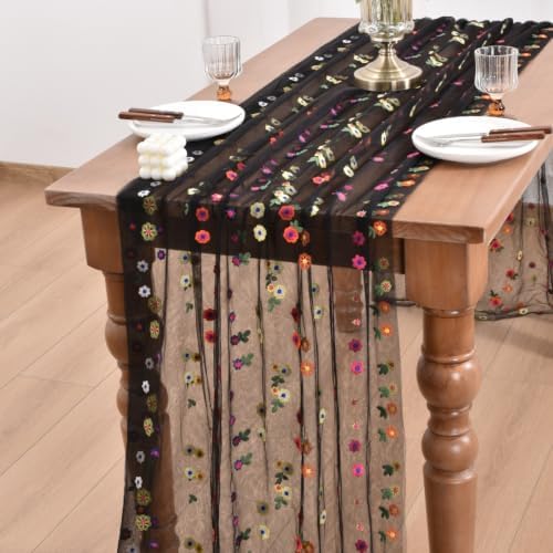 2 Pack Flower Table Runner Floral Daisy Fall Wedding Birthday Party Decor - Image 5