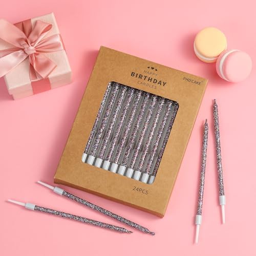PHD CAKE Starry Sky Glitter Long Thin Metallic Birthday Candles, Cake Candles, Birthday Parties, Wedding Decorations, Party Candles - Image 4