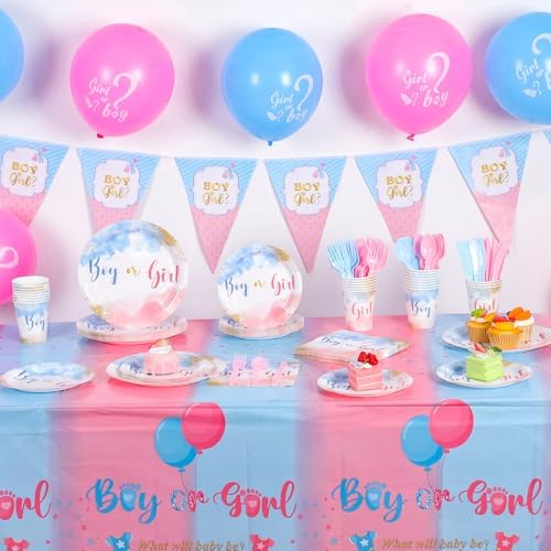 Gender Reveal Party Supplies Set, 175 Pcs, Serves 25, Pink Blue - Image 6