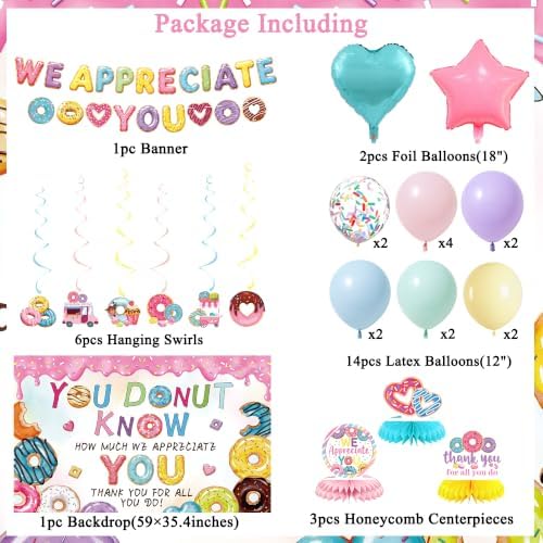 Vlipoeasn You Donut Know How Much We Appreciate You Party Decorations - Image 2