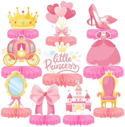 Princess Birthday Party Supplies - Princess Themed Honeycomb Centerpiece ，Table Decorations for Princess Themed Birthday Party Decorations by Gatherfun