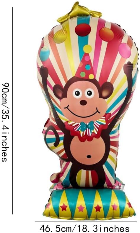 circus theme party decorations 7Pack 4D Self Standing 35.4 Inch Huge Clown aluminum18Inches Carnival tent Foil Balloons, for birthday Halloween christmas party Decorations (7pack) - Image 3