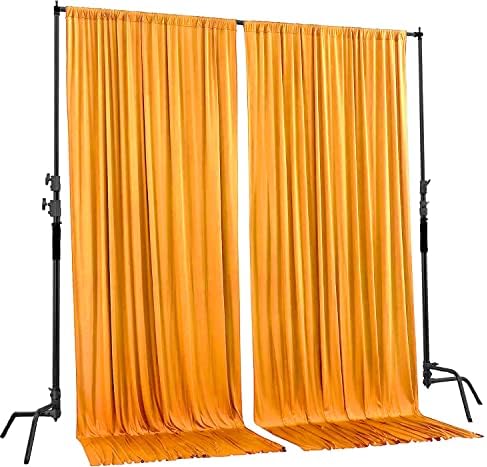 AK TRADING CO. 10 feet x 10 feet Black Polyester Backdrop Drapes Curtains Panels with Rod Pockets - Wedding Ceremony Party Home Window Decorations - Image 2
