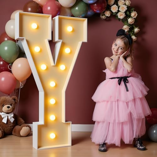 imprsv 4FT Marquee Letters, Large Light Up Letters Y Sign for Party Decor by Letsmakeitimpressive