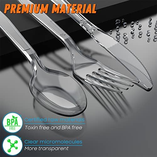 360 Count Plastic Silverware Heavy Duty, 120 Forks, 120 Spoons, 120 Knives - Image 3
