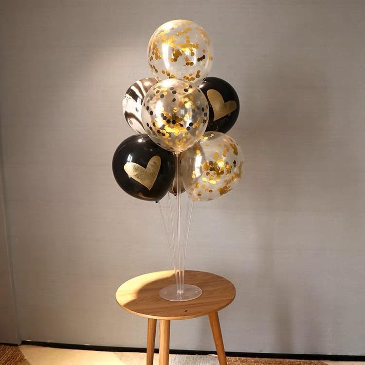 Bezente Black Gold Confetti Latex Balloons 60 Pack 12 inch - Image 5